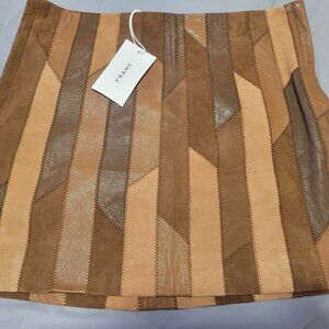 FRAME new with tag natural lambskin leather mini skirt